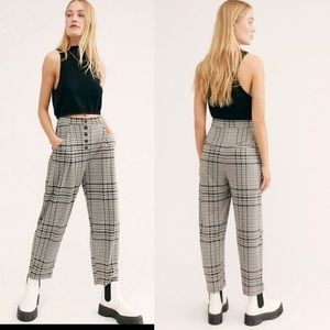 Free People Posey Plaid Trousers